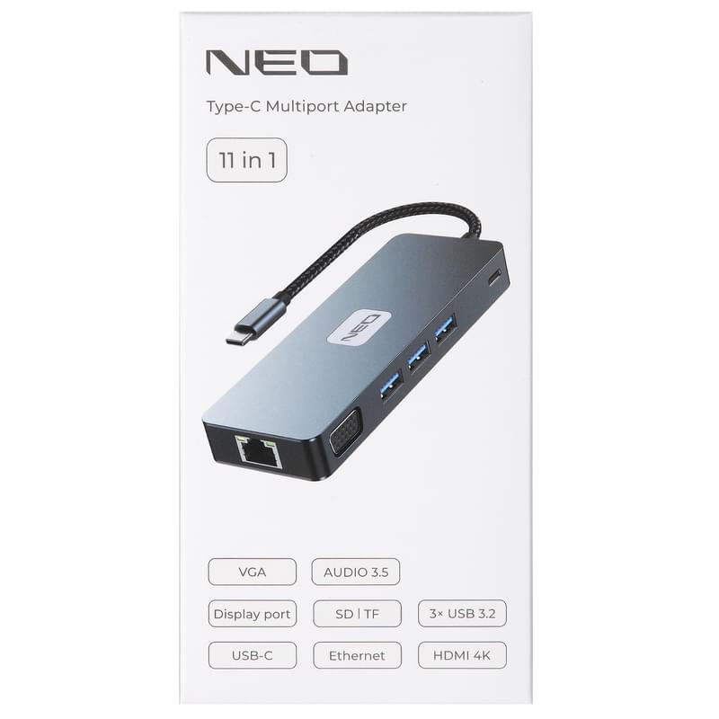 Адаптер NEO Type-C, 11-in-1, Gray UHCL2309-011 - фото #1, Technodom.kz