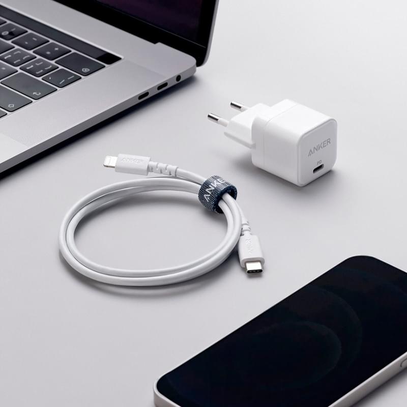Адаптер питания Anker, 1*Type-C 20W + Cable (PD), WT (B2149G21) - фото #1, Technodom.kz