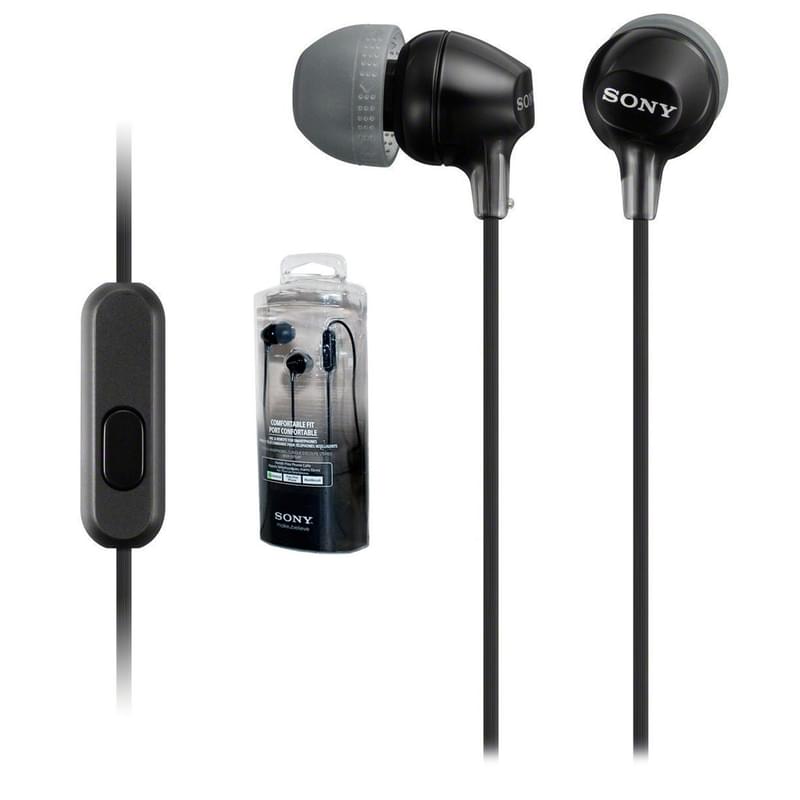 Наушники Вставные с Микрофоном Sony MDR-EX15AP, Black - фото #0, Technodom.kz