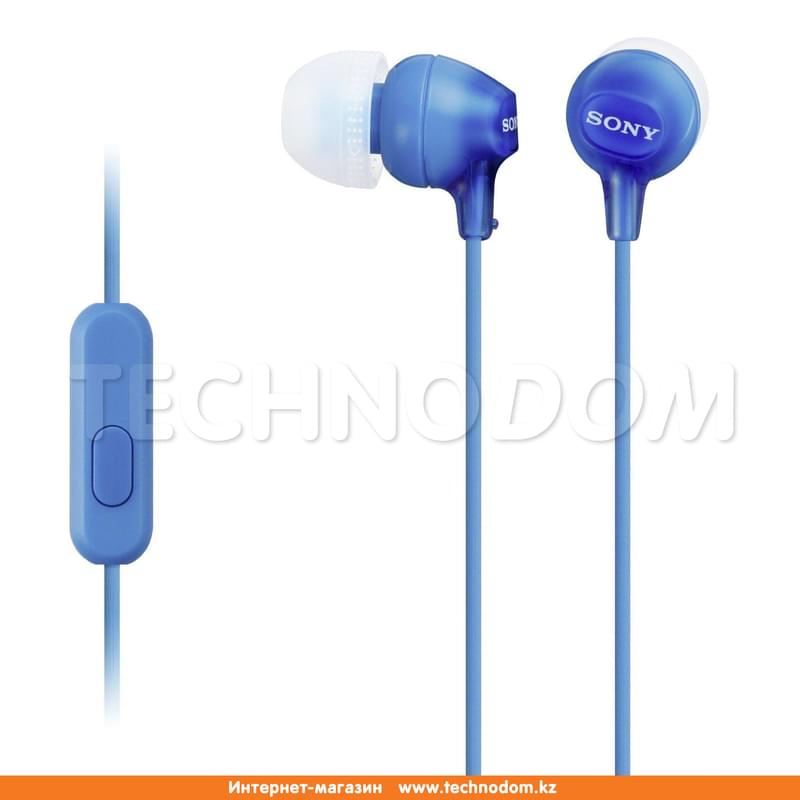 Наушники Вставные с Микрофоном Sony MDR-EX15AP, Blue - фото #0, Technodom.kz