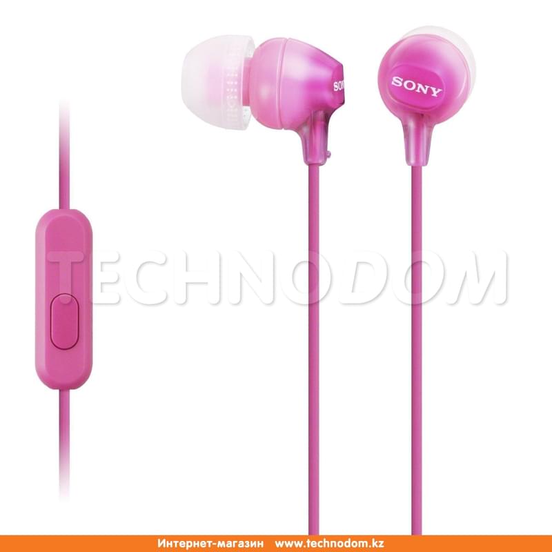 Наушники Вставные с Микрофоном Sony MDR-EX15AP, Pink - фото #0, Technodom.kz