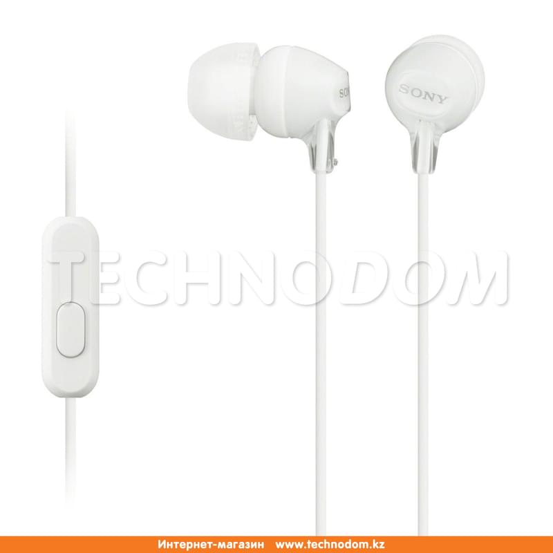 Наушники Вставные с Микрофоном Sony MDR-EX15AP, White - фото #0, Technodom.kz