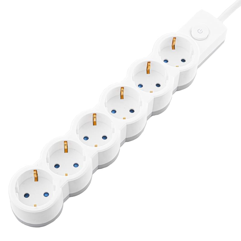 Сетевой Фильтр Satti, 5м, 6 розеток, 16А, White, (PFFS-16A5006) - фото #0, Technodom.kz