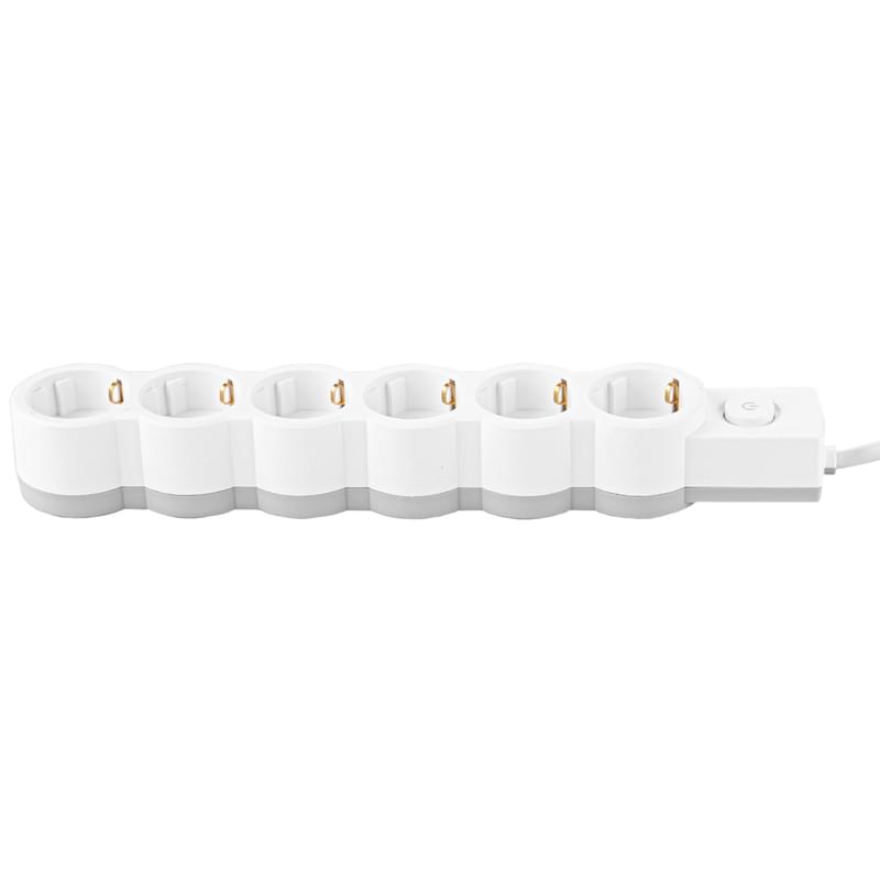 Сетевой Фильтр Satti, 5м, 6 розеток, 16А, White, (PFFS-16A5006) - фото #1, Technodom.kz