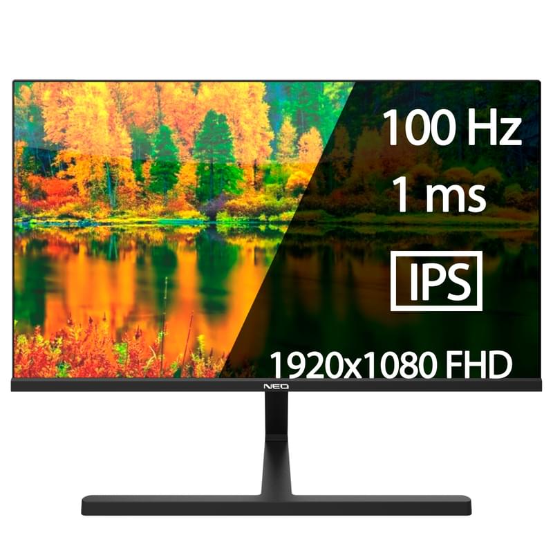 24'' Neo O24FIW10NB Мониторы 1920×1080 16:9 IPS 100ГЦ (HDMI+VGA) Black - фото #0, Technodom.kz