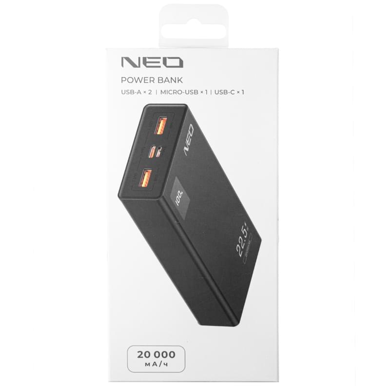 NEO зарядтағышына арналған керек-жарақ, 20000Mah, Fast Wired Charging 22.5Вт, black (PBCL-20K22.5W) - фото #5, Technodom.kz