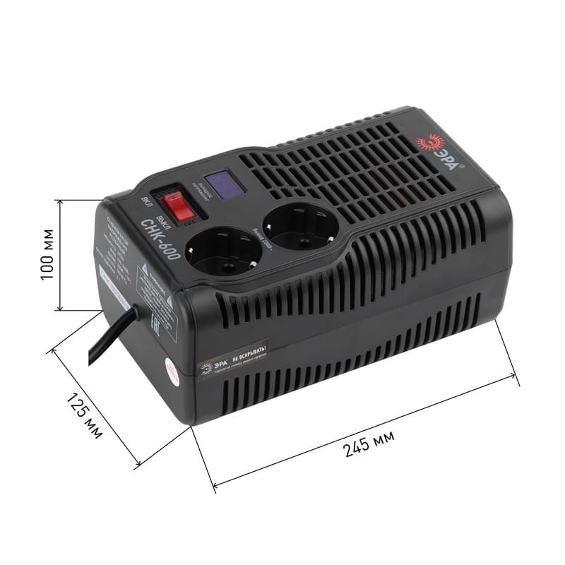 ЭРА СНК-600 160-260В/220В, 600ВА тұрақтандырғышы (8/240) - фото #4, Technodom.kz