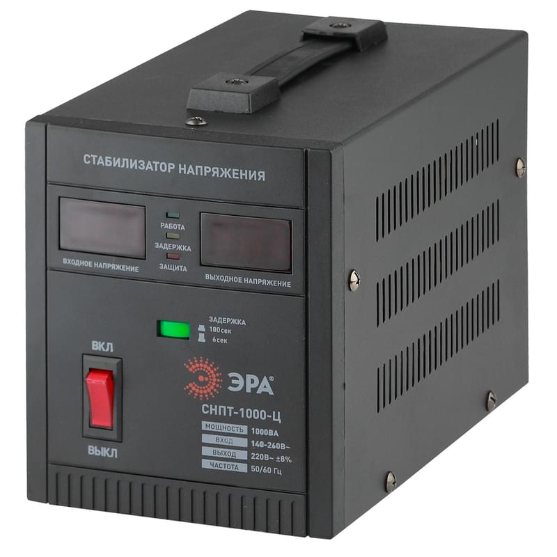 ЭРА СНПТ-1000-Ц 140-260В/220/В, 1000ВА тұрақтандырғышы (4/96) - фото #0, Technodom.kz