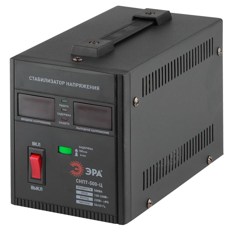 ЭРА СНПТ-500-Ц 140-260В/220/В, 500ВА тұрақтандырғышы (8/144) - фото #0, Technodom.kz