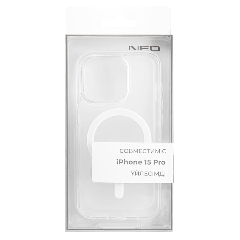 Чехол для iPhone 15 Pro, NEO TPU Case with MagSafe, Clear (TPUCM-15ProC) - фото #3, Technodom.kz