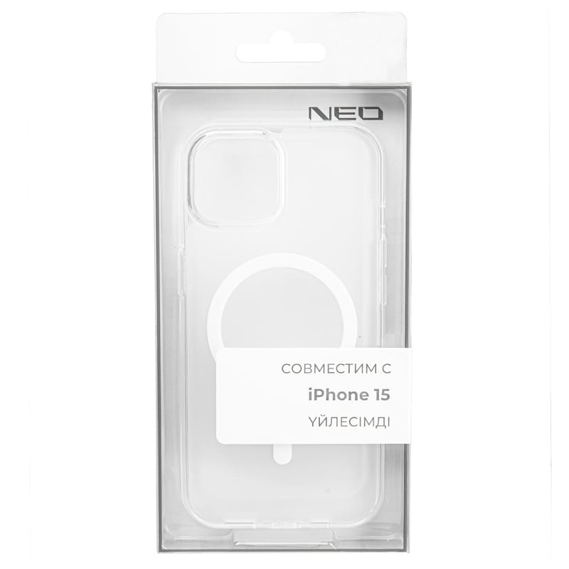 Чехол для iPhone 15, NEO TPU Case with MagSafe, Clear (TPUCM-15C) - фото #3, Technodom.kz