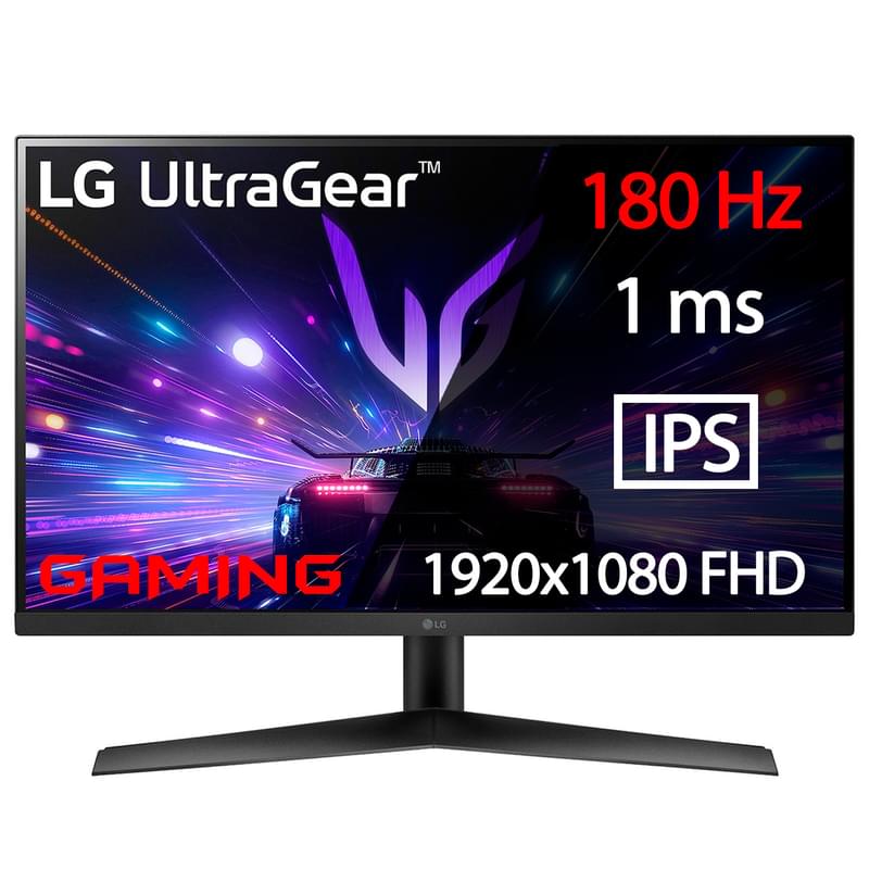 27" LG Ойын Мониторы 27GS60F-B 1920x1080 16:9 IPS 180ГЦ (2HDMI+DP) Black - фото #0, Technodom.kz