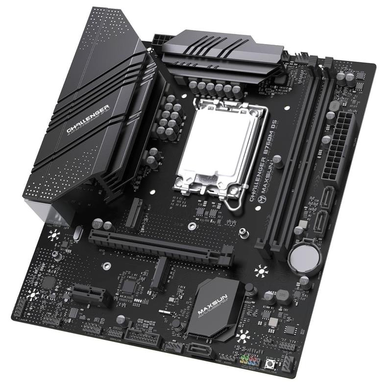 Материнская плата MAXSUN Challenger B760M D5 LGA1700 2DDR5 PCI-E 1x16 1x1 (HDMI+VGA) mATX - фото #5, Technodom.kz