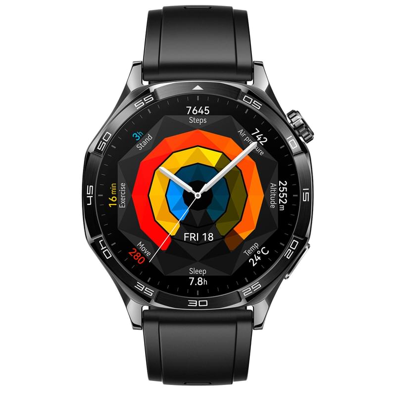 Huawei GT 5 (46mm) Смарт сағаты,Black Fluoroelastomer Strap - фото #2, Technodom.kz