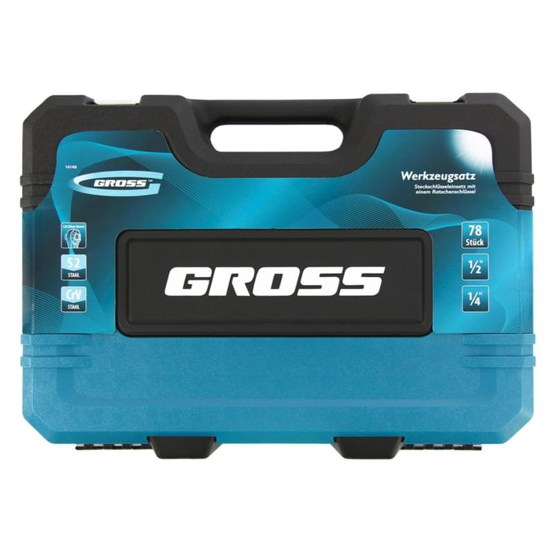 Набор инструментов Gross 78 предметов CrV, 120 зубьев, 1/4", 1/2" (14148M) - фото #2, Technodom.kz