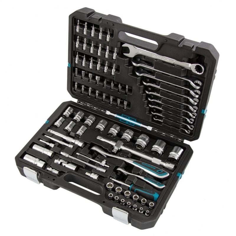 Gross құрал-саймандар жиынтығы, 82 құрал CrV, 120 тіс, 1/4", 1/2" (14149M) - фото #0, Technodom.kz