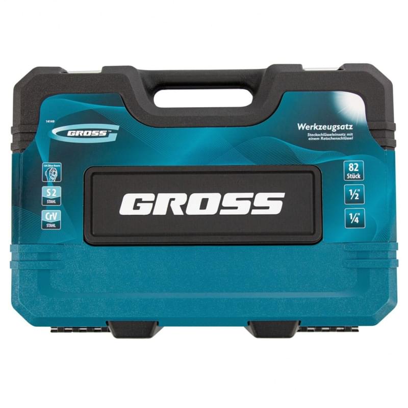 Набор инструментов Gross 82 предмета CrV, 120 зубьев, 1/4", 1/2" (14149M) - фото #2, Technodom.kz