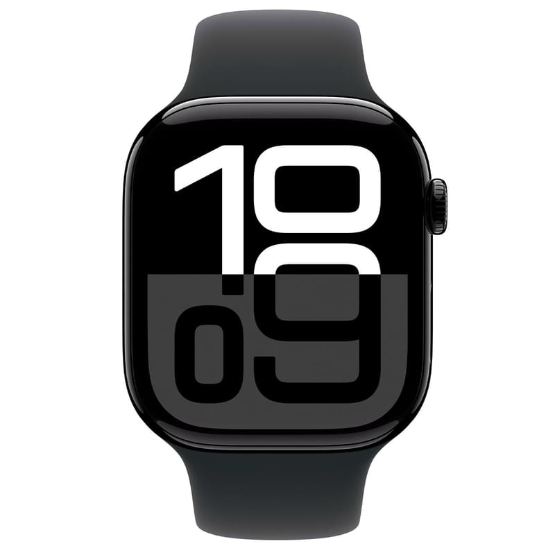 Apple Watch Series 10 Смарт сағаты, GPS 46mm Jet Black Aluminium Case with Black Sport Band - M/L - фото #1, Technodom.kz