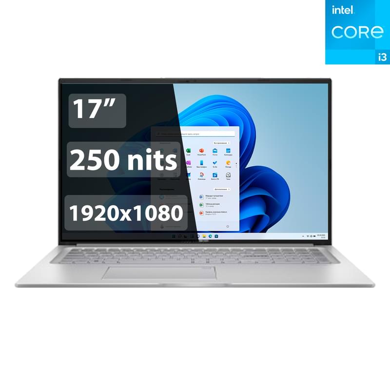 17'' Asus Vivobook 17 Ноутбугі (Ci3 1315U-8-512-W)(X1704VA-AU502W) - фото #1, Technodom.kz