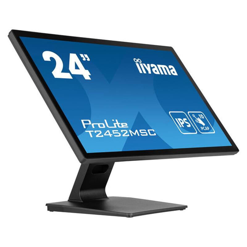 Сенсорный Монитор 23,8" iiyama T2452MSC-B1 1920x1080 16:9 IPS 60ГЦ (HDMI+DP) Black - фото #1, Technodom.kz