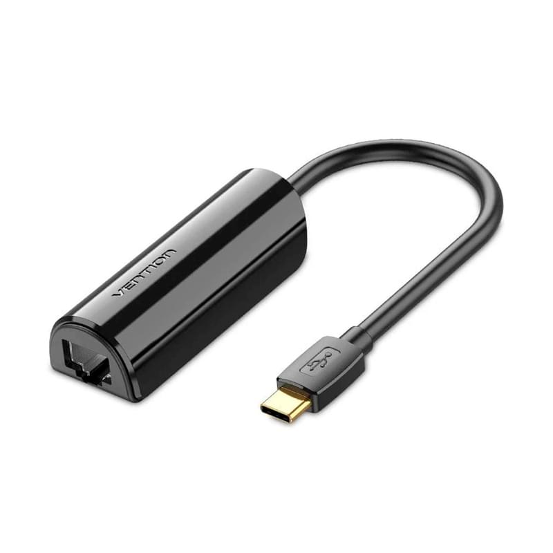 Сетевой адаптер USB Ethernet Vention CFABB (USB-C/RJ-45 LAN, 100Мб/С, Black) - фото #0, Technodom.kz