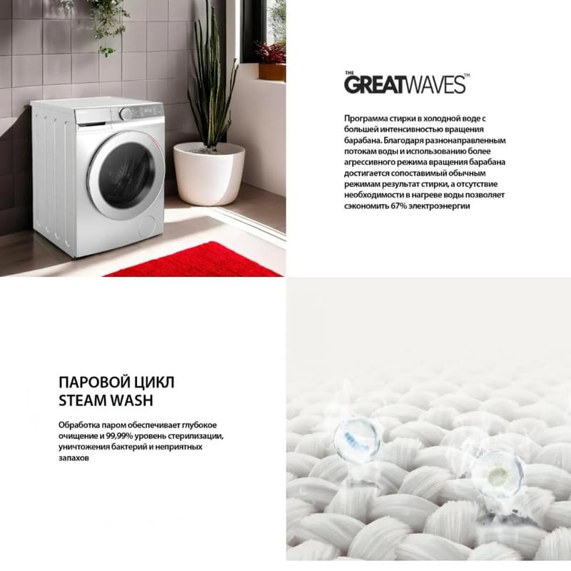 Кір жуғыш машина Toshiba TW-BK100GF4UZ(WK) - фото #8, Technodom.kz