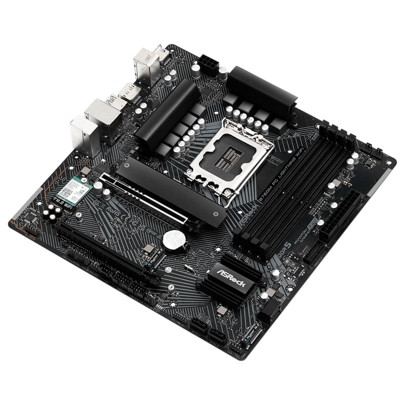 Материнская плата ASRock B760M PG LIGHTNING WIFI LGA1700 4DDR5 PCI-E 2x16 (HDMI+DP) mATX - фото #2, Technodom.kz
