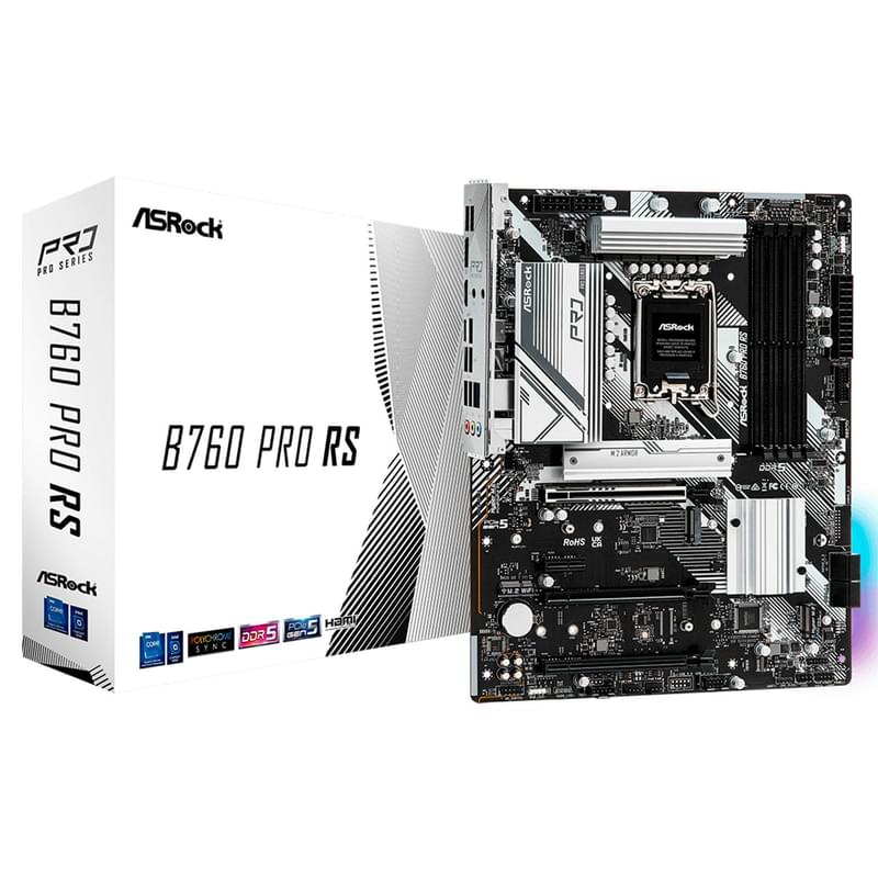 Материнская плата ASRock B760 PRO RS LGA1700 4DDR5 PCI-E 3x16 (HDMI+DP) ATX - фото #5, Technodom.kz
