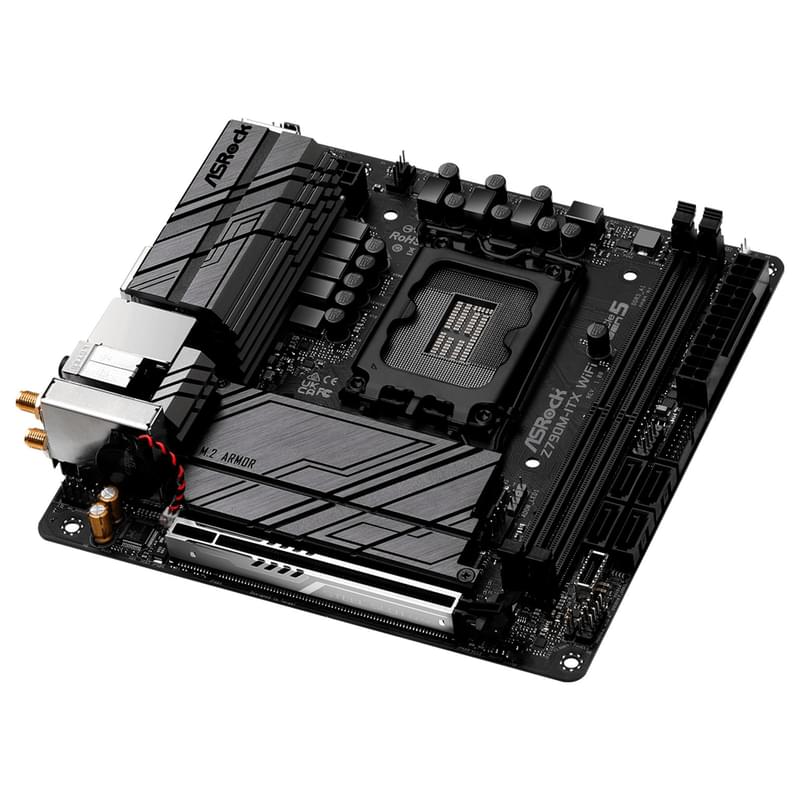 Материнская плата ASRock Z790M-ITX WIFI LGA1700 4DDR5 PCI-E 1x16 (HDMI+DP) mini-ITX - фото #2, Technodom.kz