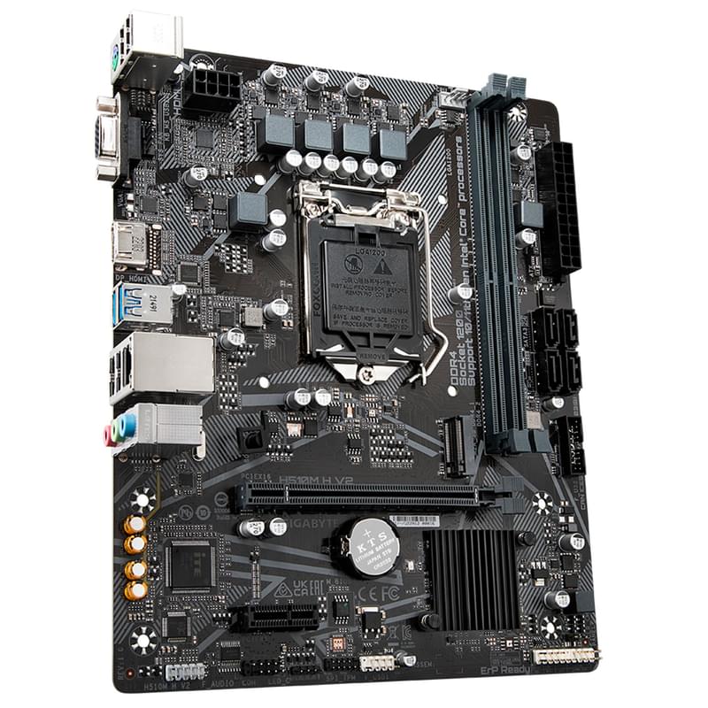 Материнская плата GIGABYTE H510M H V2 LGA1200 2DDR4 PCI-E 1x16 (HDMI+VGA) mATX - фото #2, Technodom.kz