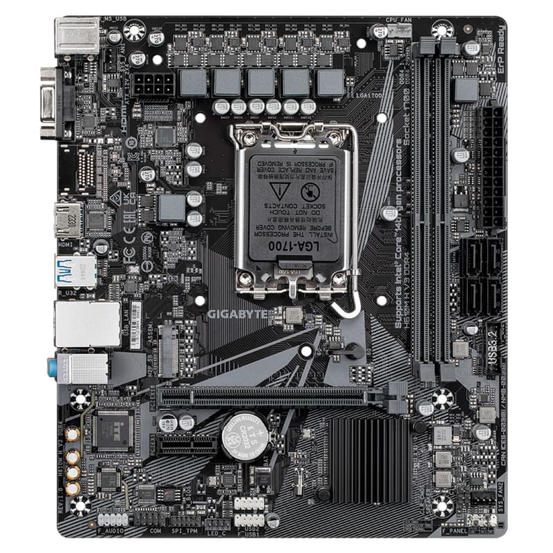 Материнская плата GIGABYTE H610M H V3 DDR4 LGA1700 2DDR4 PCI-E 1x16 (HDMI+VGA) mATX - фото #1, Technodom.kz