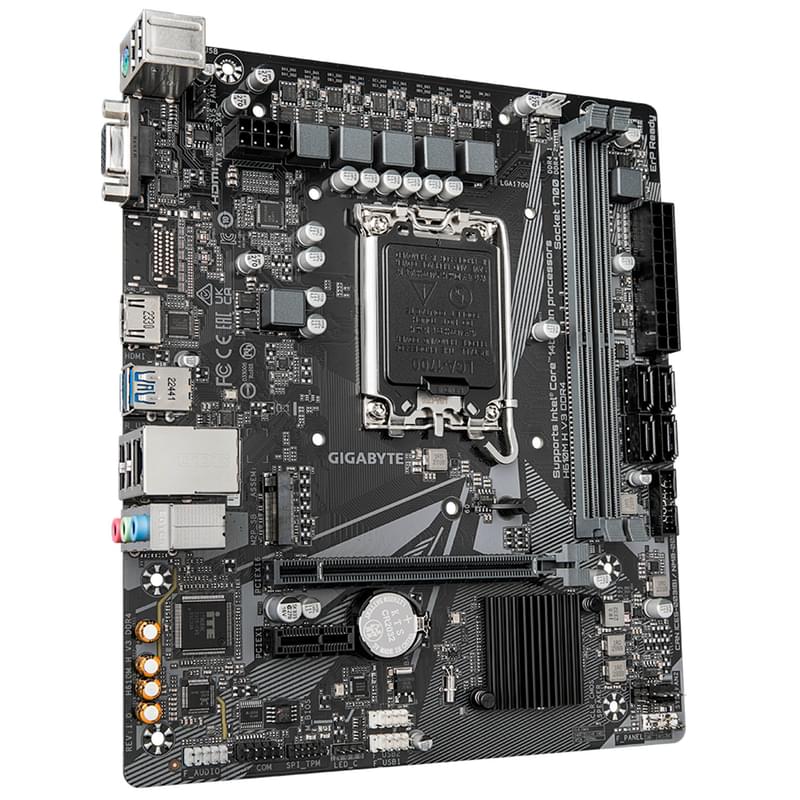 Материнская плата GIGABYTE H610M H V3 DDR4 LGA1700 2DDR4 PCI-E 1x16 (HDMI+VGA) mATX - фото #2, Technodom.kz