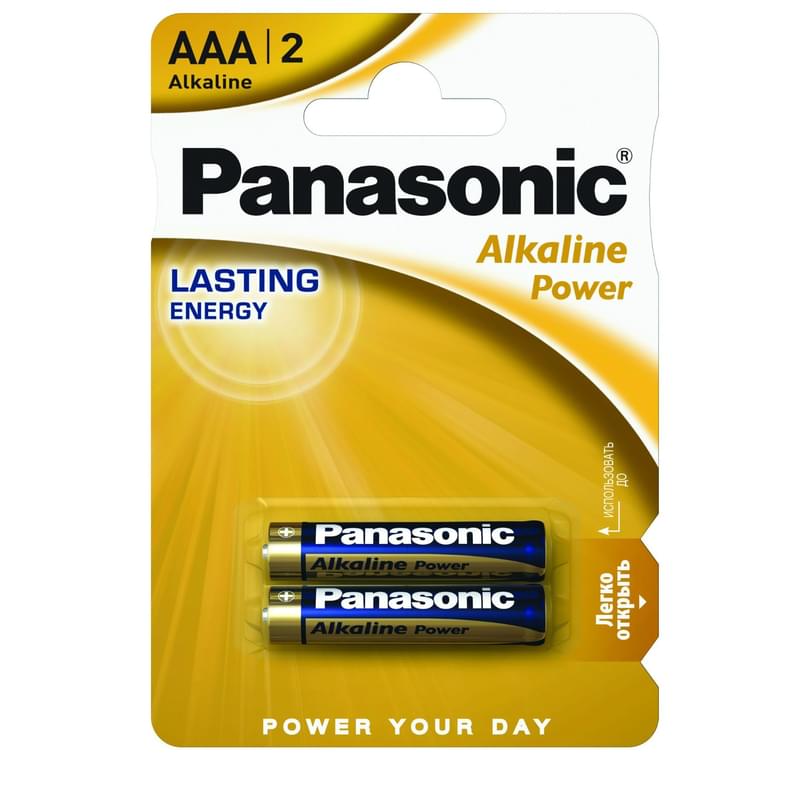 Panasonic AAA батареясы 2 дана Alkaline Power (LR03REB/2BPR/LR03APB/2BP) - фото #0, Technodom.kz