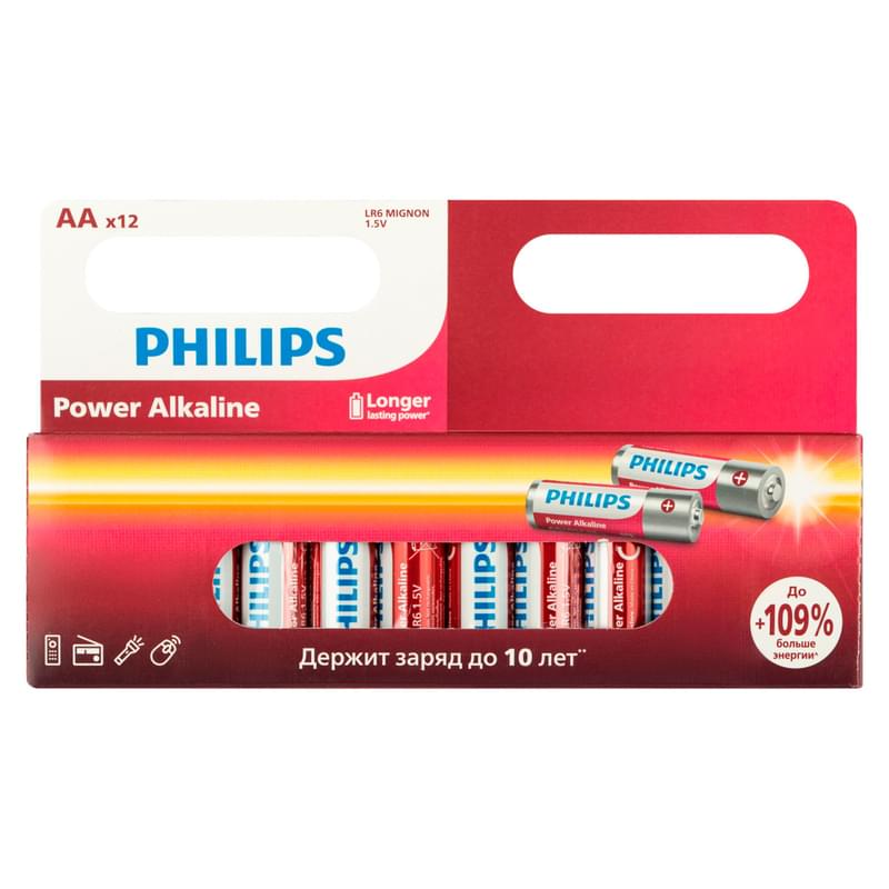 Philips Power AA батареясы 12 дана LR6-12BL (4895229149304) - фото #2, Technodom.kz