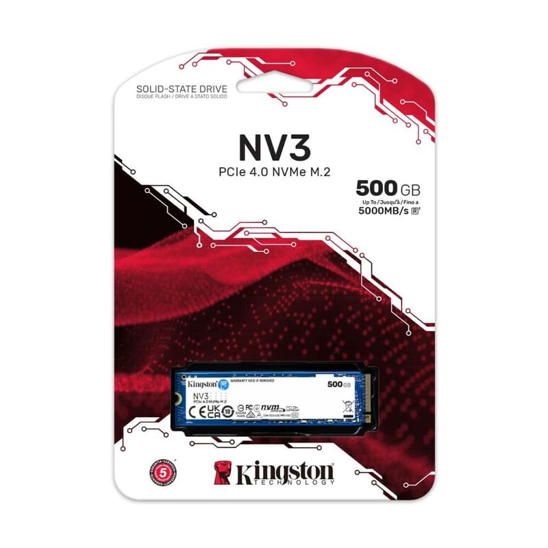 Внутренний SSD M.2 2280 500G Kingston NV3 PCIe 4.0 x4 NVMe 3D TLC [SNV3S/500G] - фото #2, Technodom.kz