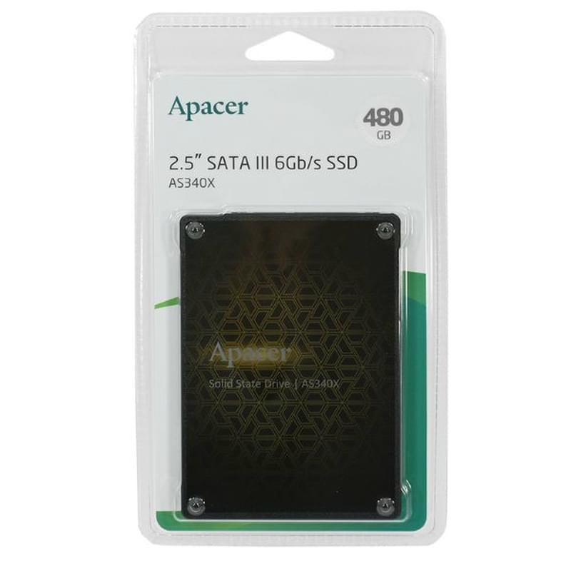 Ішкі SSD 2.5" 7мм 480GB Apacer AS340X SATA-III 3D TLC [AP480GAS340XC-1] - фото #2, Technodom.kz
