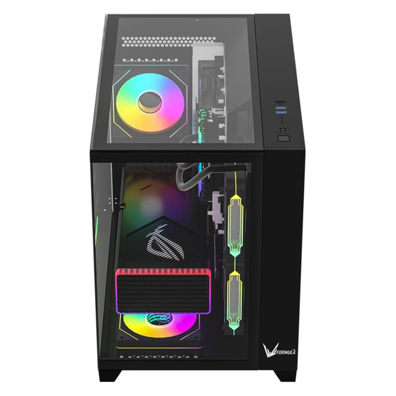 Formula V Crystal Z9ML Floe Mid Tower, Black mATX/mITX [Crystal Z9ML Floe Black] кейсі - фото #2, Technodom.kz