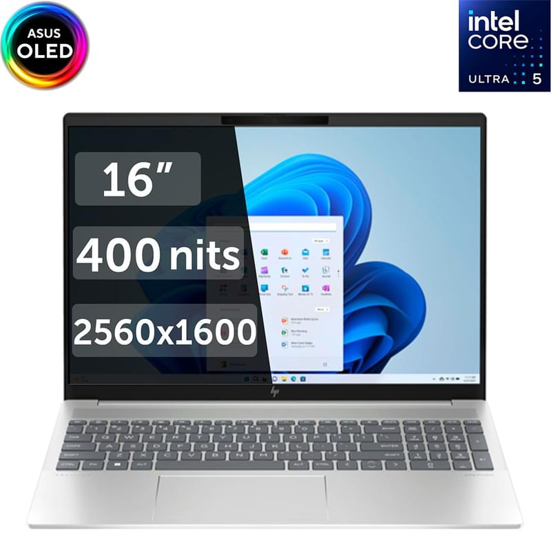 Ноутбук HP Pavilion Plus OLED 16-ab1010ci U5 125H / 16ГБ / 1000SSD / 16 / Win11 / (B6ST9EA) - фото #0, Technodom.kz