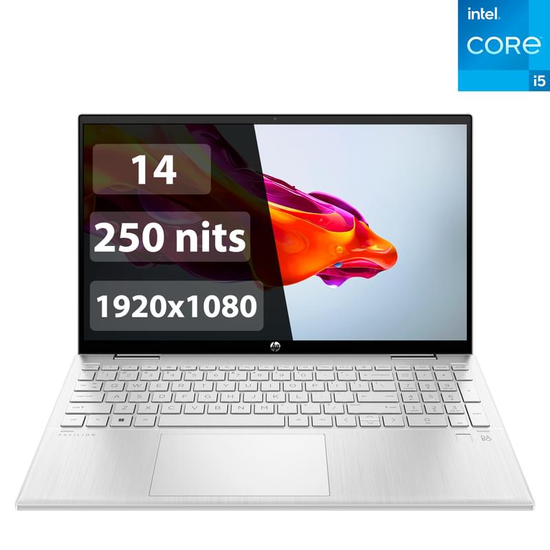Ноутбук HP Pavilion x360 14-ek2012ci / Ci5 / 120U / 16ГБ / 512 SSD /  14 / W / 6L9X6EA - фото #0, Technodom.kz