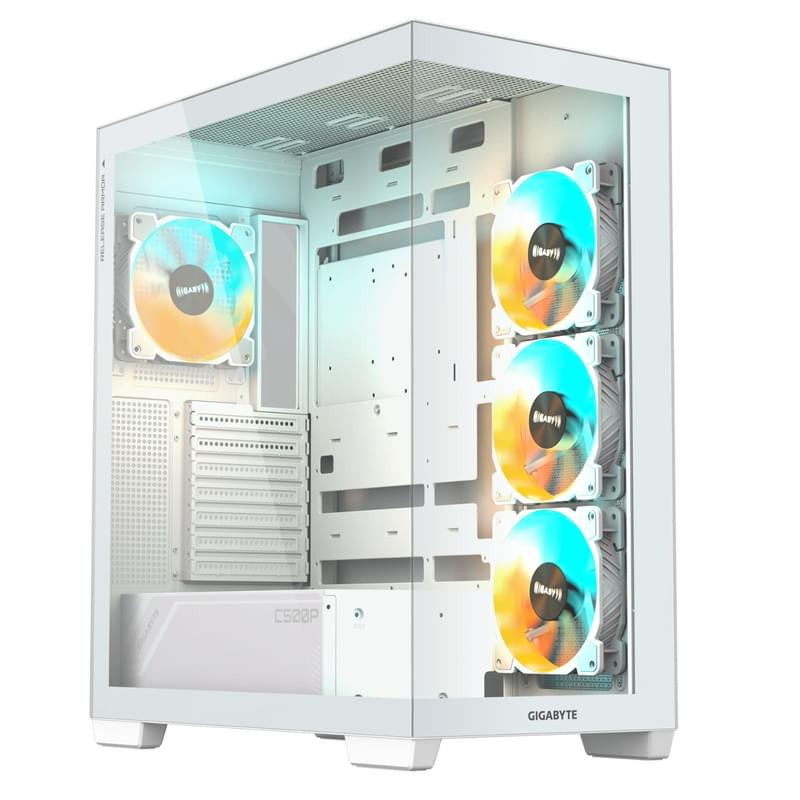 ПК Корпус Gigabyte C500 PANORAMIC STEALTH ICE MidTower, window, White ATX [GB-C500PI ST] - фото #1, Technodom.kz