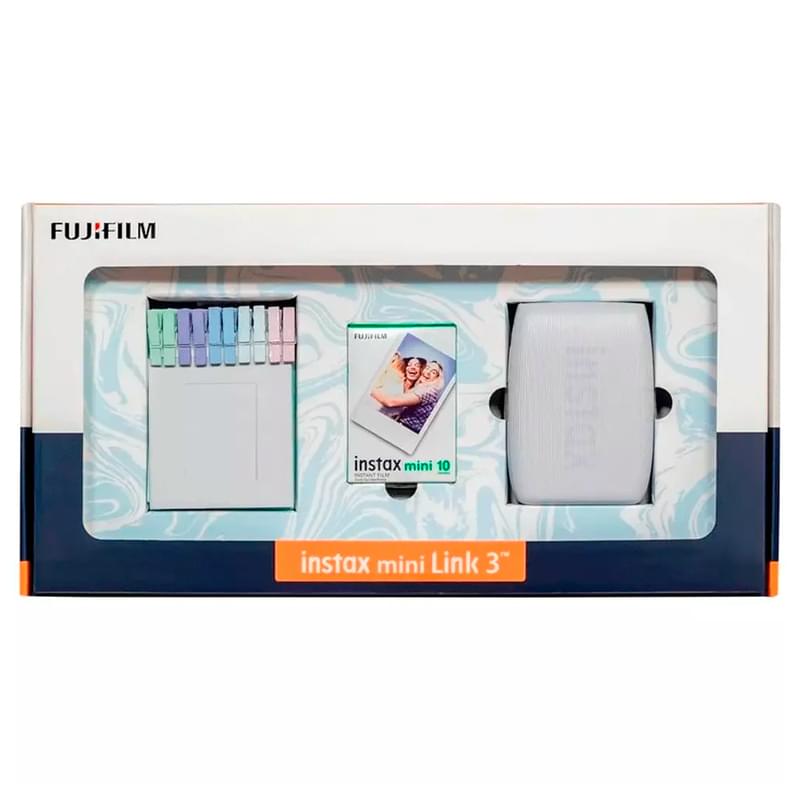 Принтер Моментальной Печати для смартфонов FUJIFILM Instax Mini Link 3C White в подарочной упаковке - фото #0, Technodom.kz
