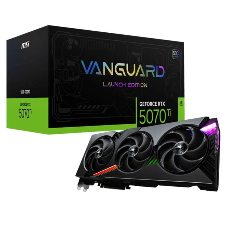Видеокарта MSI RTX 5070 Ti VANGUARD SOC LAUNCH EDITION 16GB 256bit/G7 (HDMI+3DP)[G507T-16VGSL] - фото #5, Technodom.kz