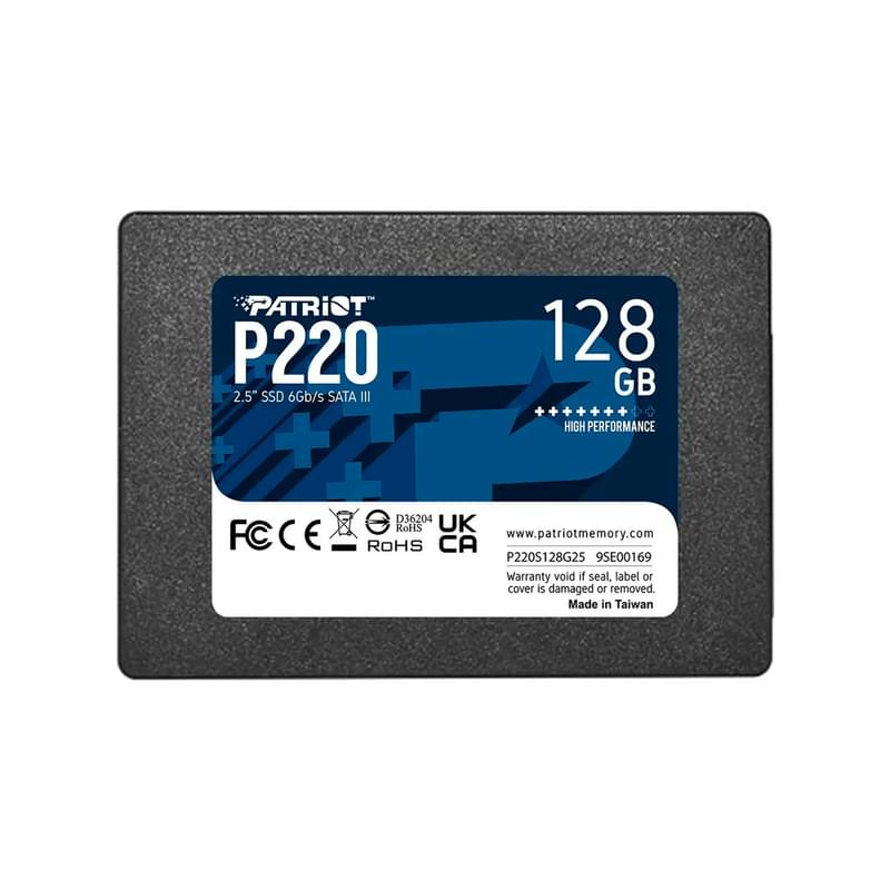 Ішкі SSD 2.5" 7мм 128GB Patriot P220 SATA-III 3D TLC [P220S128G25] - фото #0, Technodom.kz