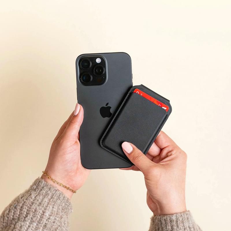 Чехол Satechi Vegan-Leather Magnetic Wallet Stand (Black) (ST-VLWK) - фото #5, Technodom.kz