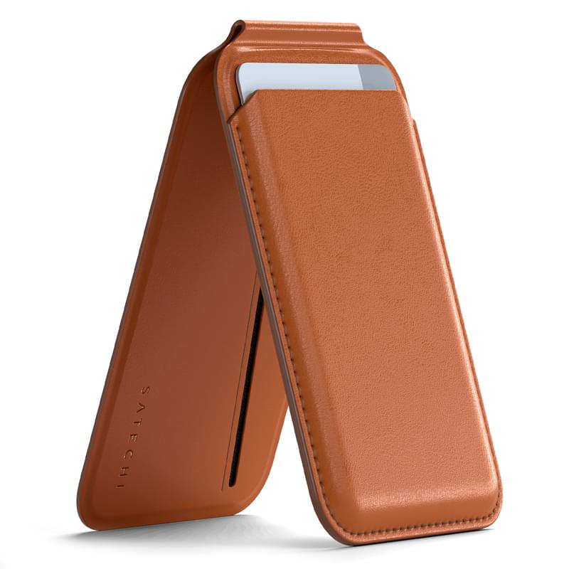 Чехол Satechi Vegan-Leather Magnetic Wallet Stand (Brown) (ST-VLWN) - фото #0, Technodom.kz