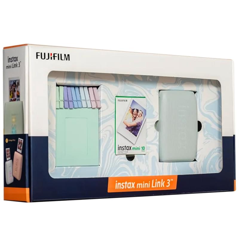 Принтер моментальной печати для смартфонов FUJIFILM Instax Mini Link 3S Green в подарочной упаковке - фото #1, Technodom.kz