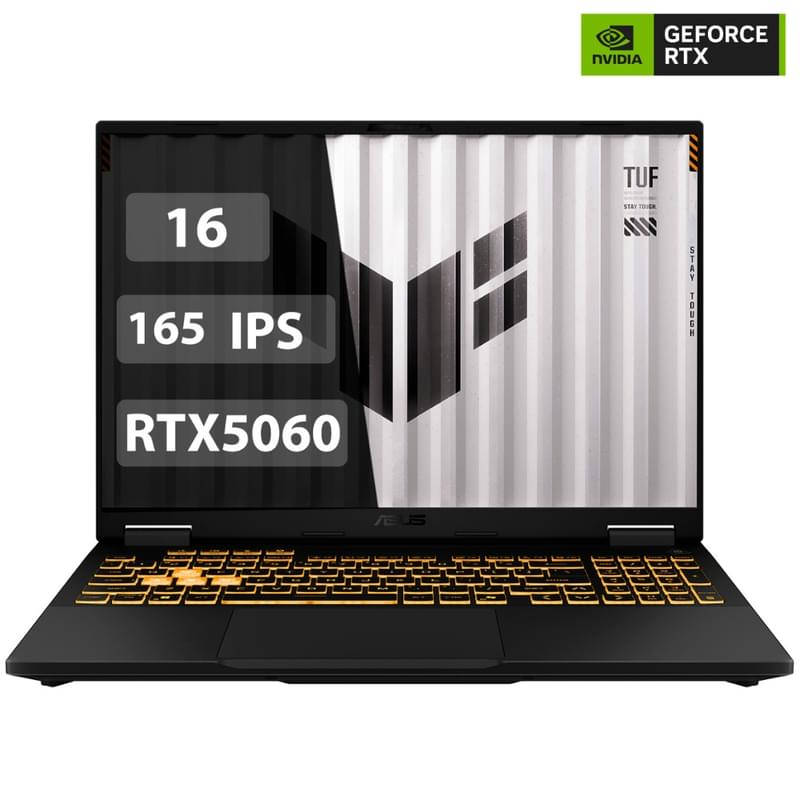 Ойынға арналған ноутбук 16 дюймдік Asus TUF Gaming F16 (CI5 13450HX-16-512-RTX5060 8-D)(FX608JM-RV048) - фото #0, Technodom.kz