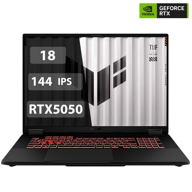 Ойынға арналған ноутбук 18 дюймдік Asus TUF Gaming A18 (Ryzen 7 260-16-512-RTX5050 8-D)(FA808UH-S8049) - фото #0, Technodom.kz
