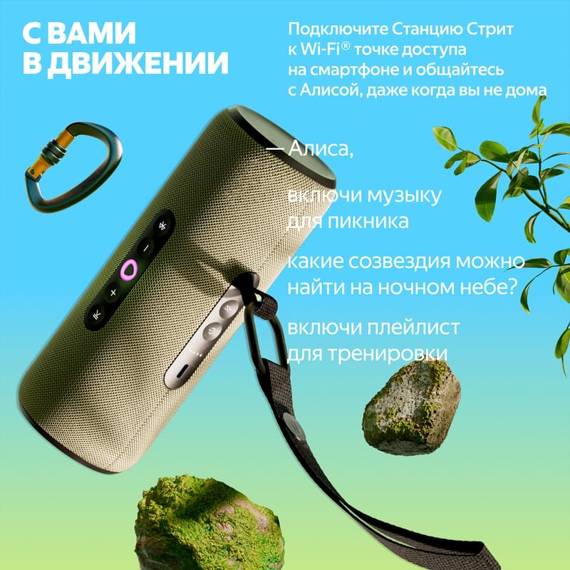 Умная колонка Яндекс Станция Стрит, с Алисой, Зеленый (YNDX-00030GRN) - фото #3, Technodom.kz