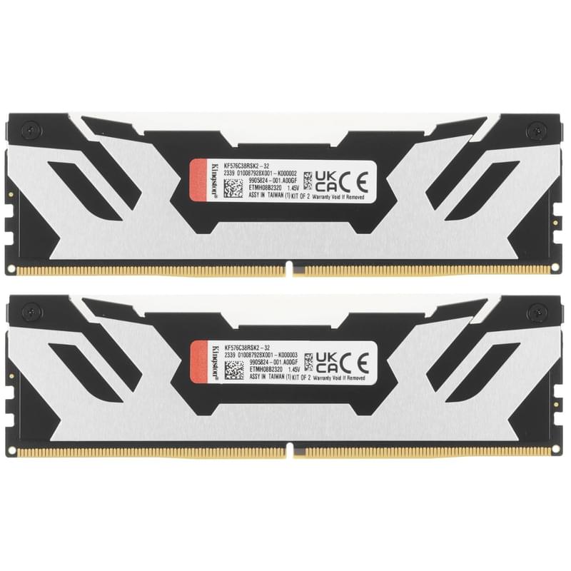 Оперативная память DDR5 DIMM 32GB(16GBx2)/7600MHz Kingston Fury Renegade Silver  [KF576C38RSK2-32] - фото #1, Technodom.kz